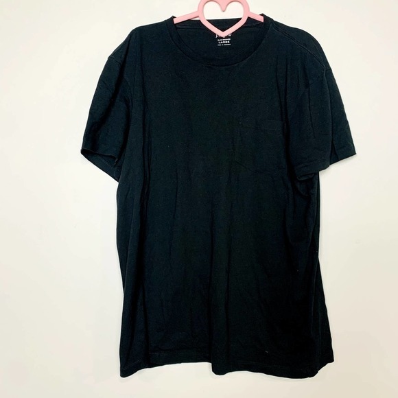J. Crew NWOT Slim Washed Short Sleeve Round Neck Jersey Pocket Tee Black Large - Picture 3 of 5